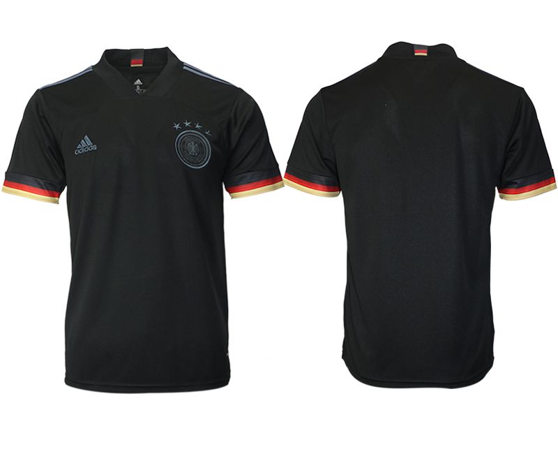 Men 2020-2021 European Cup Germany away aaa version black blank Adidas Soccer Jersey->germany jersey->Soccer Country Jersey